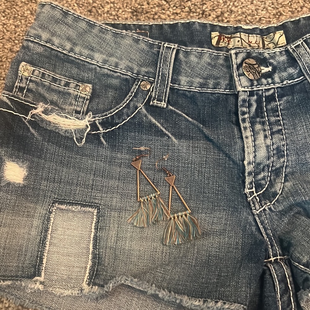 Denim BKE sz28 Shorts Never Worn super cute w/Earrings